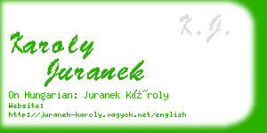 karoly juranek business card